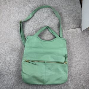 Fossil Erin Foldover Leather Tote Crossbody Bag Teal green